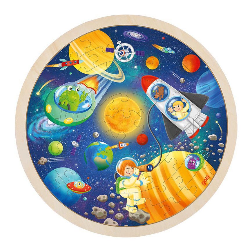 Goki - Houten Legpuzzel Rond Ruimtevaart 57st - Playlaan