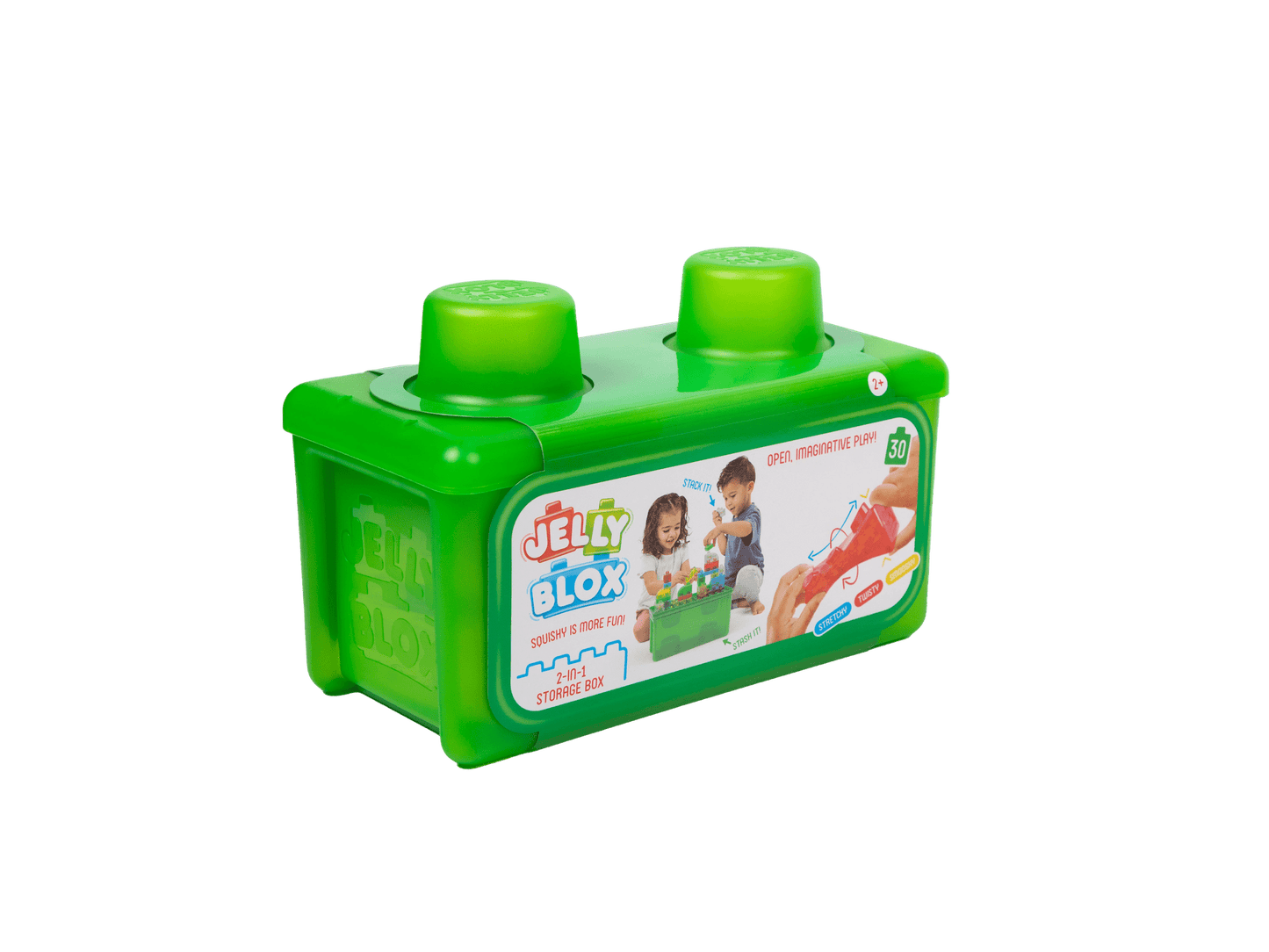 Goliath - Jelly Blox - Stash & Stack (2 - in1 opbergdoos) - Sensorische Bouwblokken 30st - Playlaan