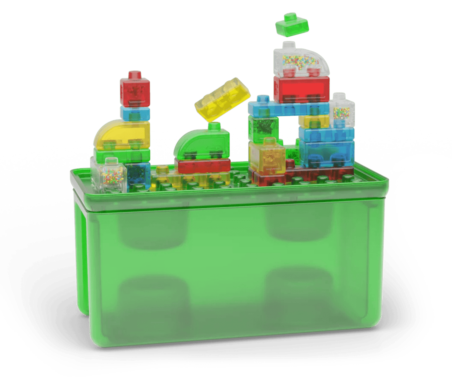 Goliath - Jelly Blox - Stash & Stack (2 - in1 opbergdoos) - Sensorische Bouwblokken 30st - Playlaan