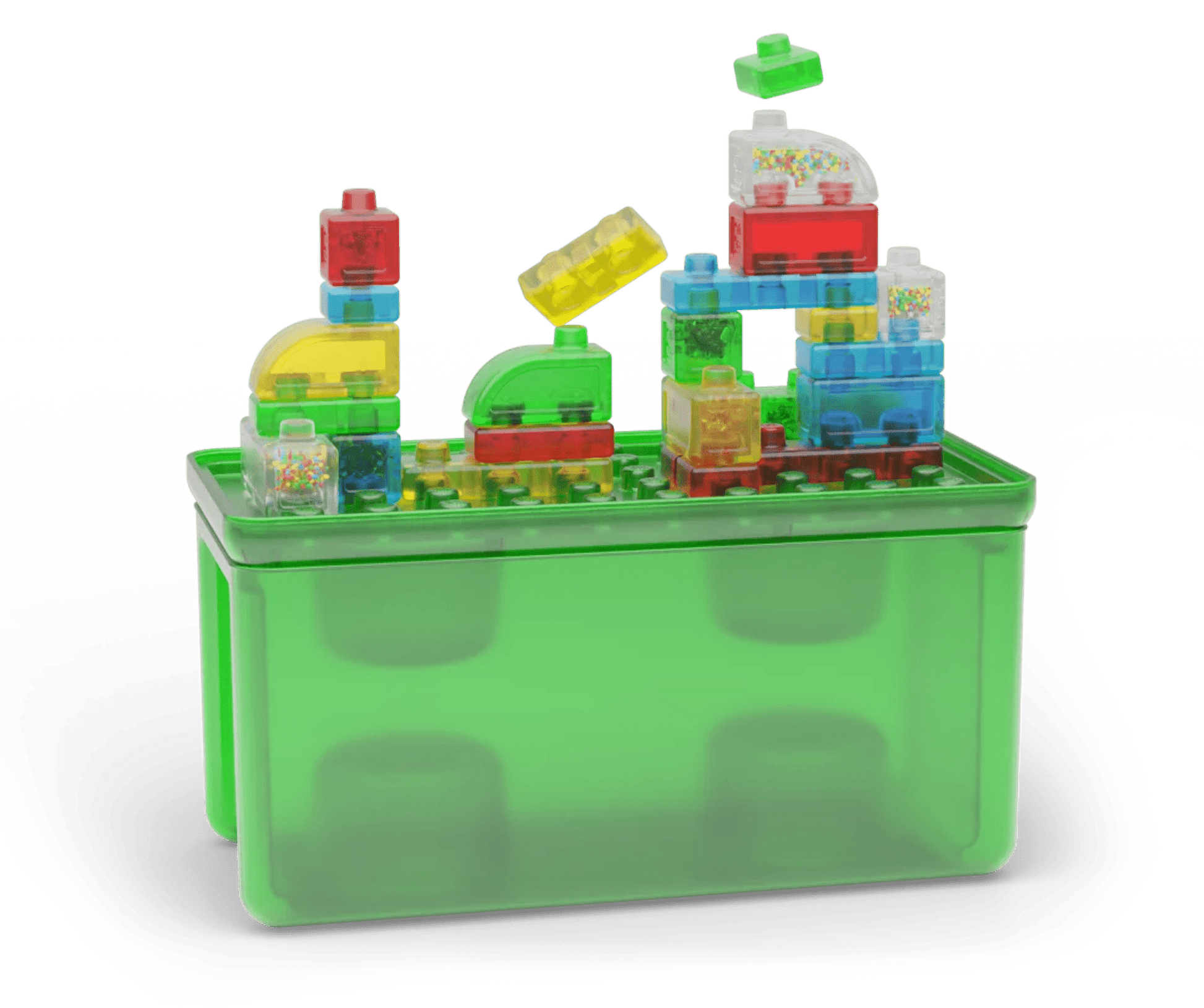 Goliath - Jelly Blox - Stash & Stack (2 - in1 opbergdoos) - Sensorische Bouwblokken 30st - Playlaan