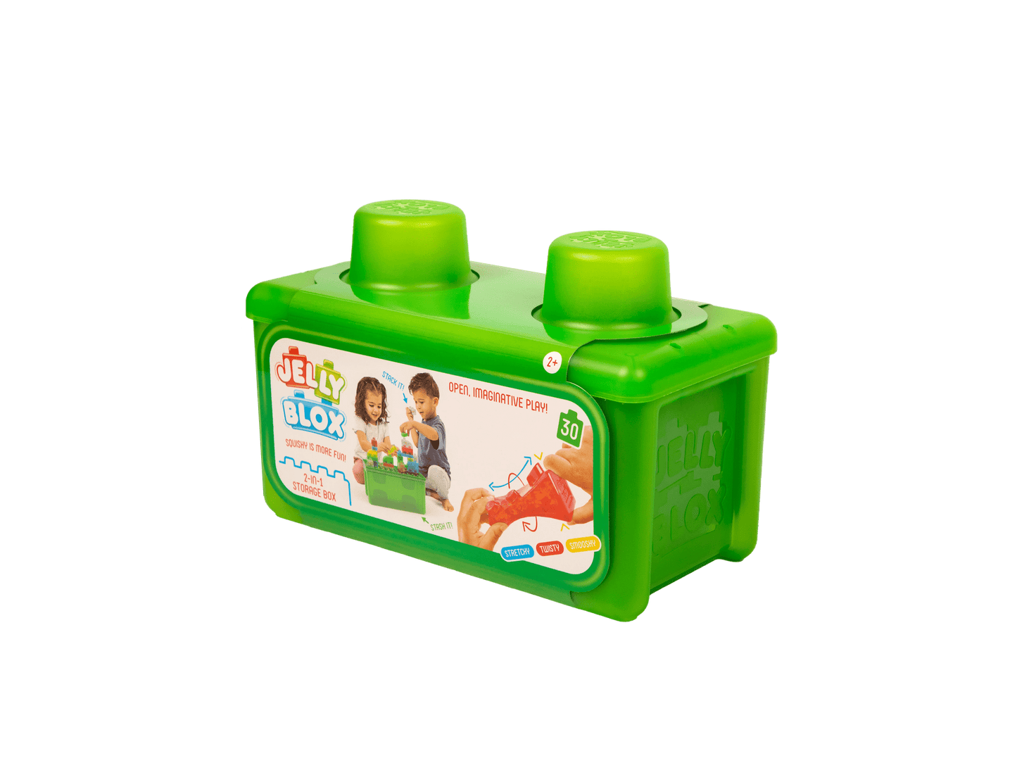 Goliath - Jelly Blox - Stash & Stack (2 - in1 opbergdoos) - Sensorische Bouwblokken 30st - Playlaan