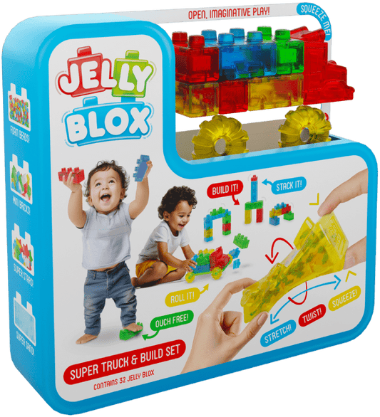 Goliath - Jelly Blox - Vroom - Truck Kit - Sensorische Bouwblokken 35st - Playlaan