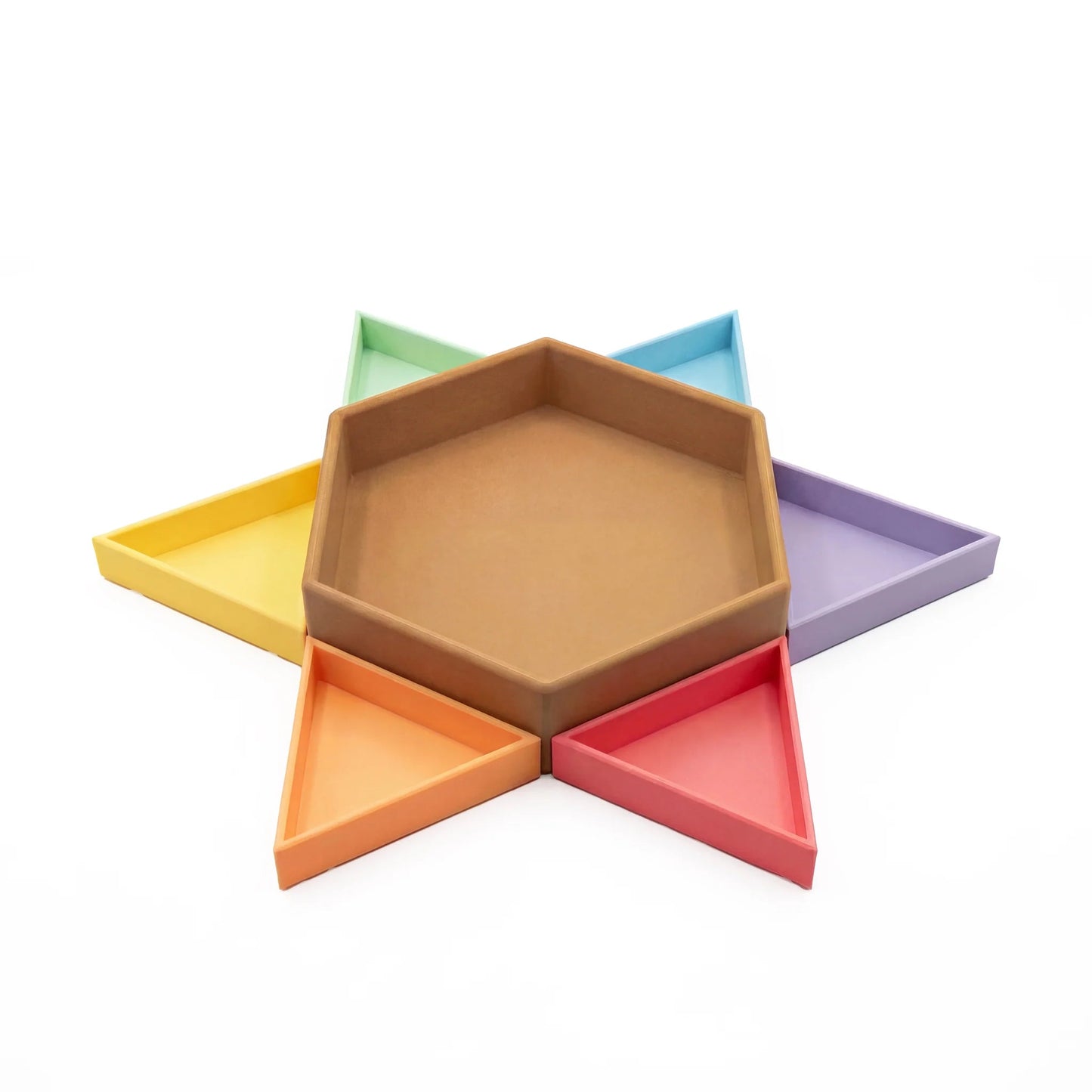 Grennn - Grennn - Sensorische speelbak Mandigo met deksel inclusief 6 inlegdriehoeken - pastel - Playlaan