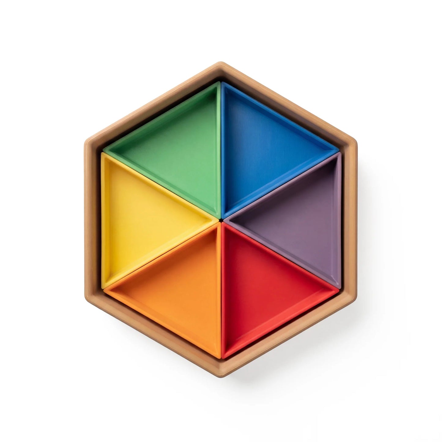 Grennn - Grennn - Sensorische speelbak Mandigo met deksel inclusief 6 inlegdriehoeken - regenboog - Playlaan