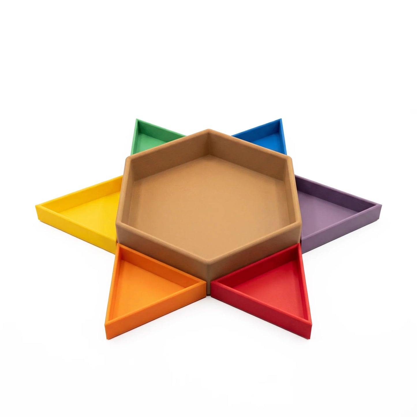 Grennn - Grennn - Sensorische speelbak Mandigo met deksel inclusief 6 inlegdriehoeken - regenboog - Playlaan