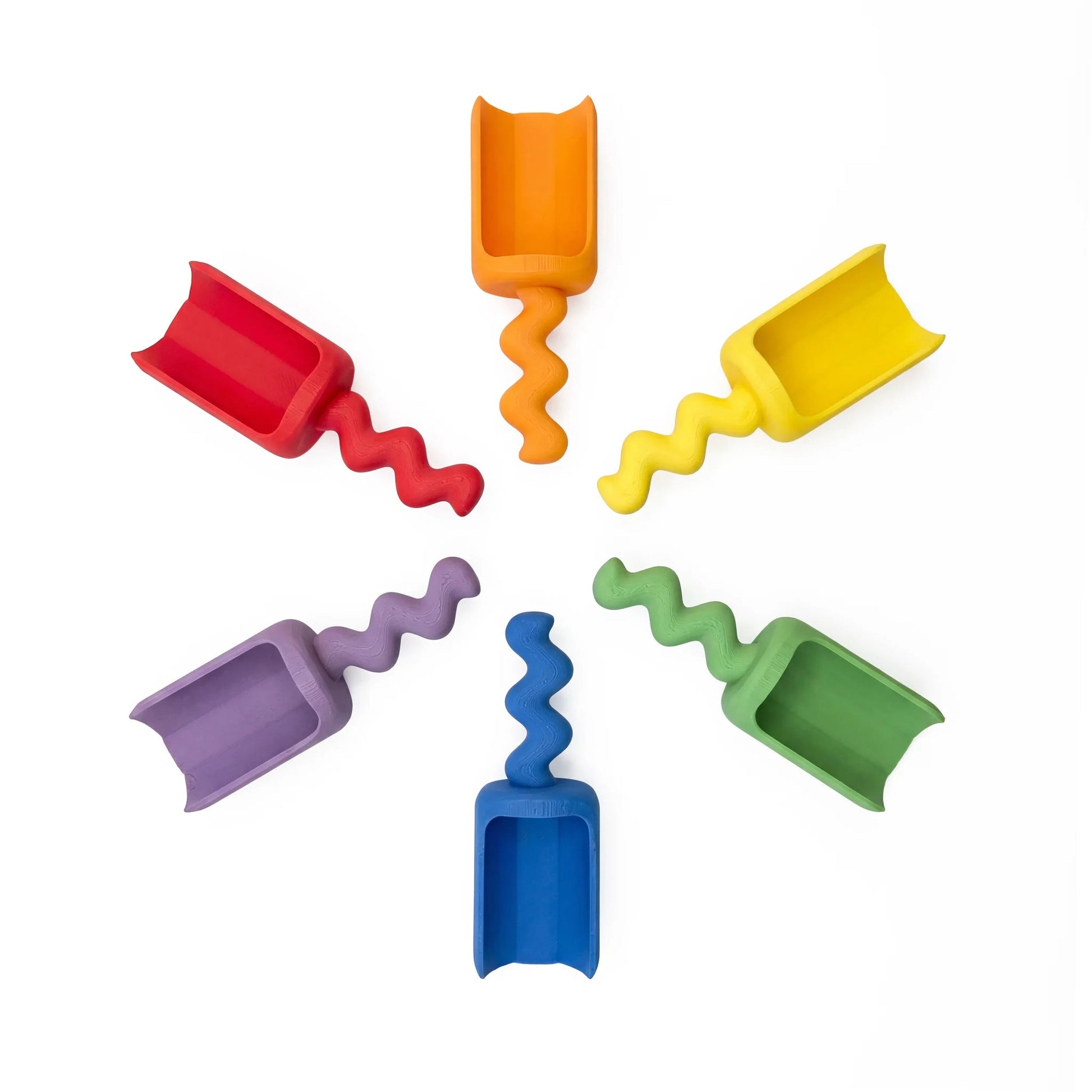 Grennn - Grennn - Sensorische speelschepjes set - regenboog kleuren - Playlaan