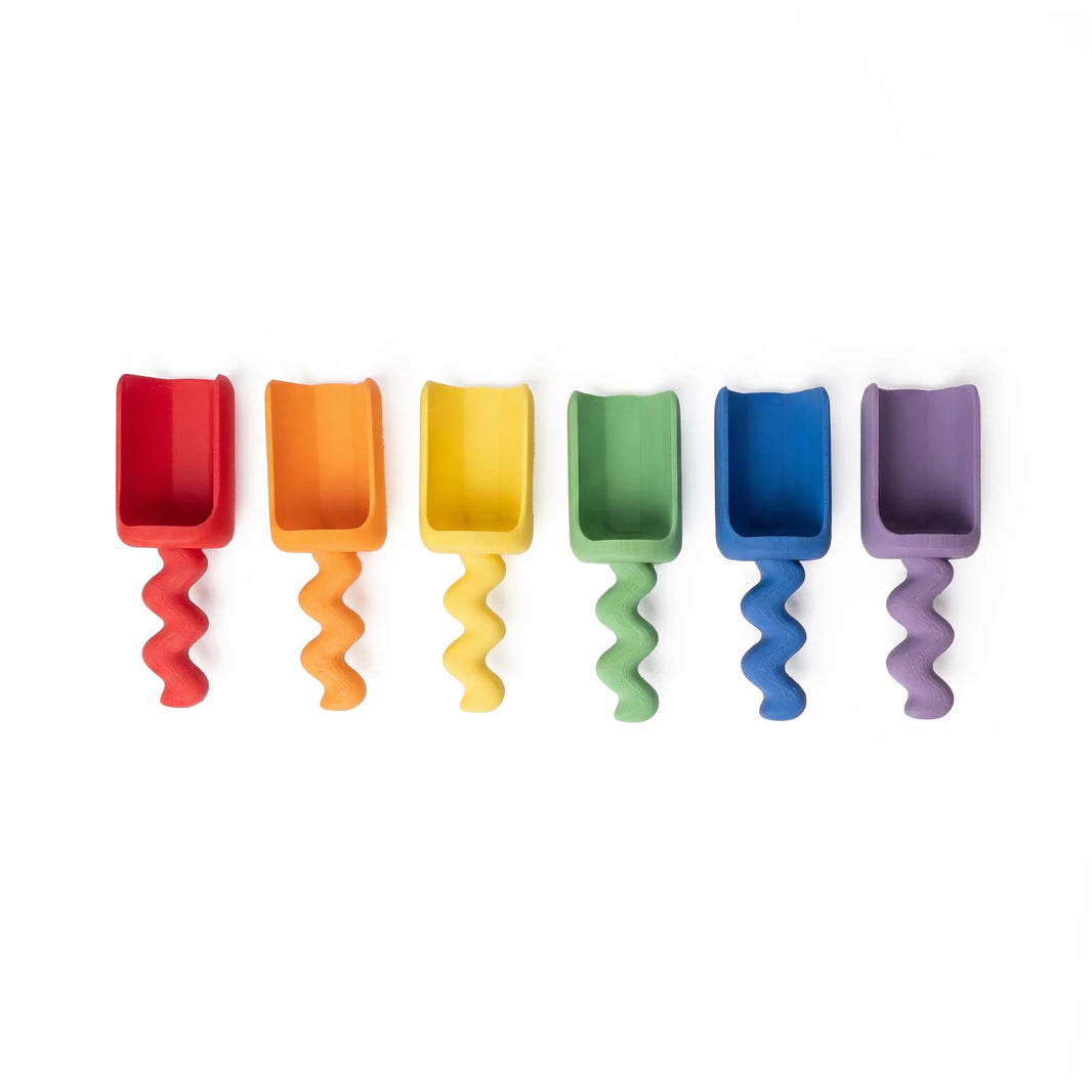 Grennn - Grennn - Sensorische speelschepjes set - regenboog kleuren - Playlaan