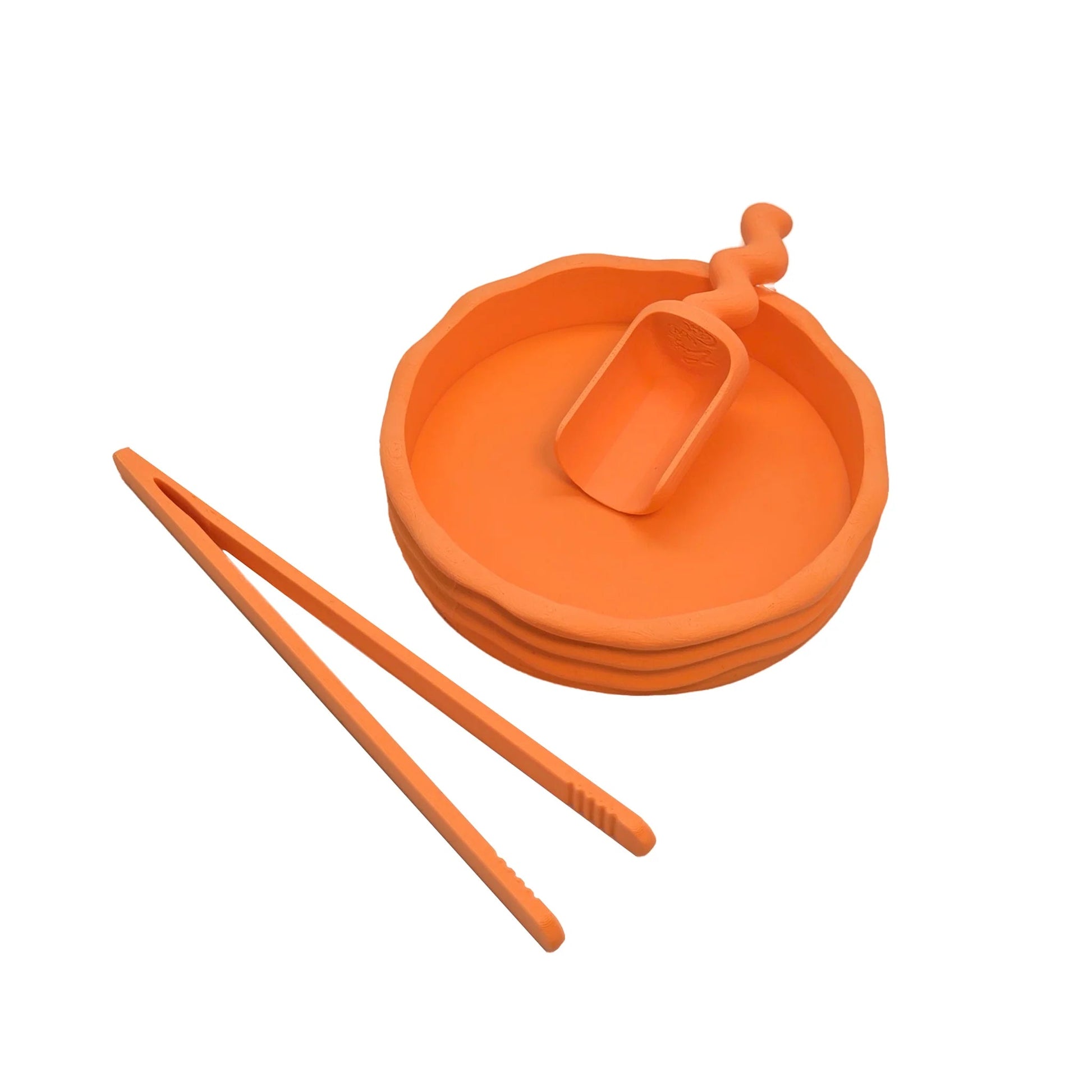Grennn - Grennn - Sensorische speelset schepje, bakje, picet - Oranje - Playlaan