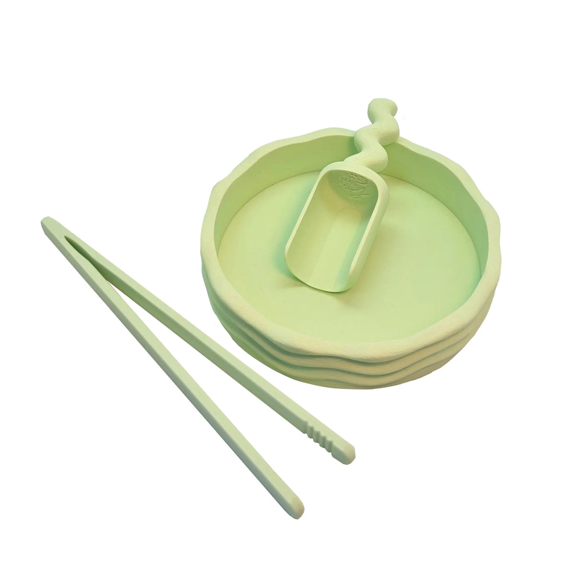 Grennn - Grennn - Sensorische speelset schepje, bakje, picet - Pastel groen - Playlaan