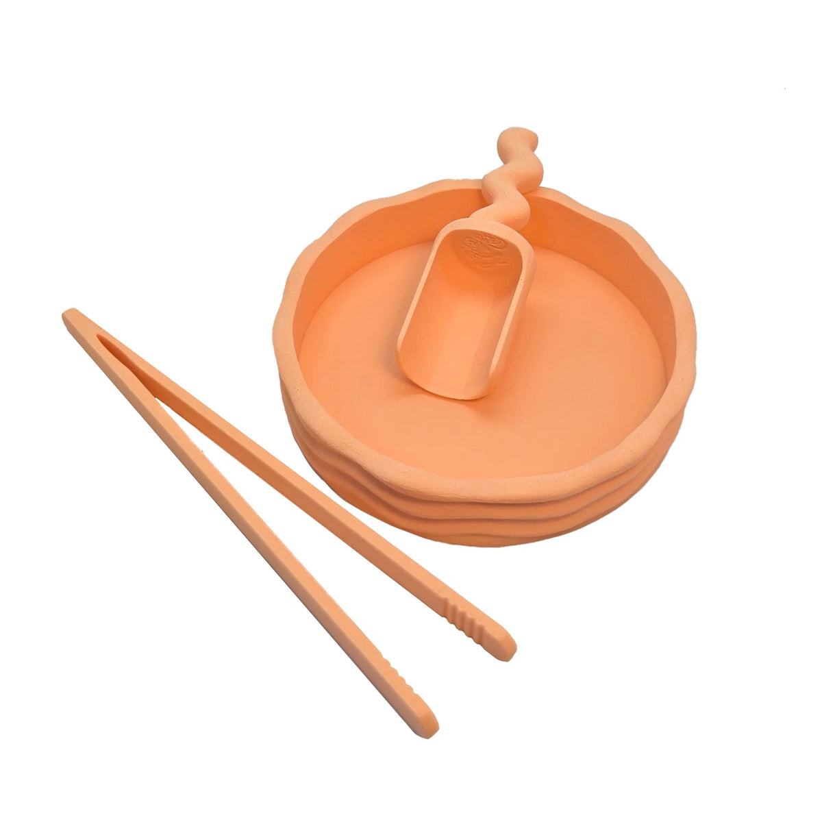 Grennn - Grennn - Sensorische speelset schepje, bakje, picet - Pastel oranje - Playlaan