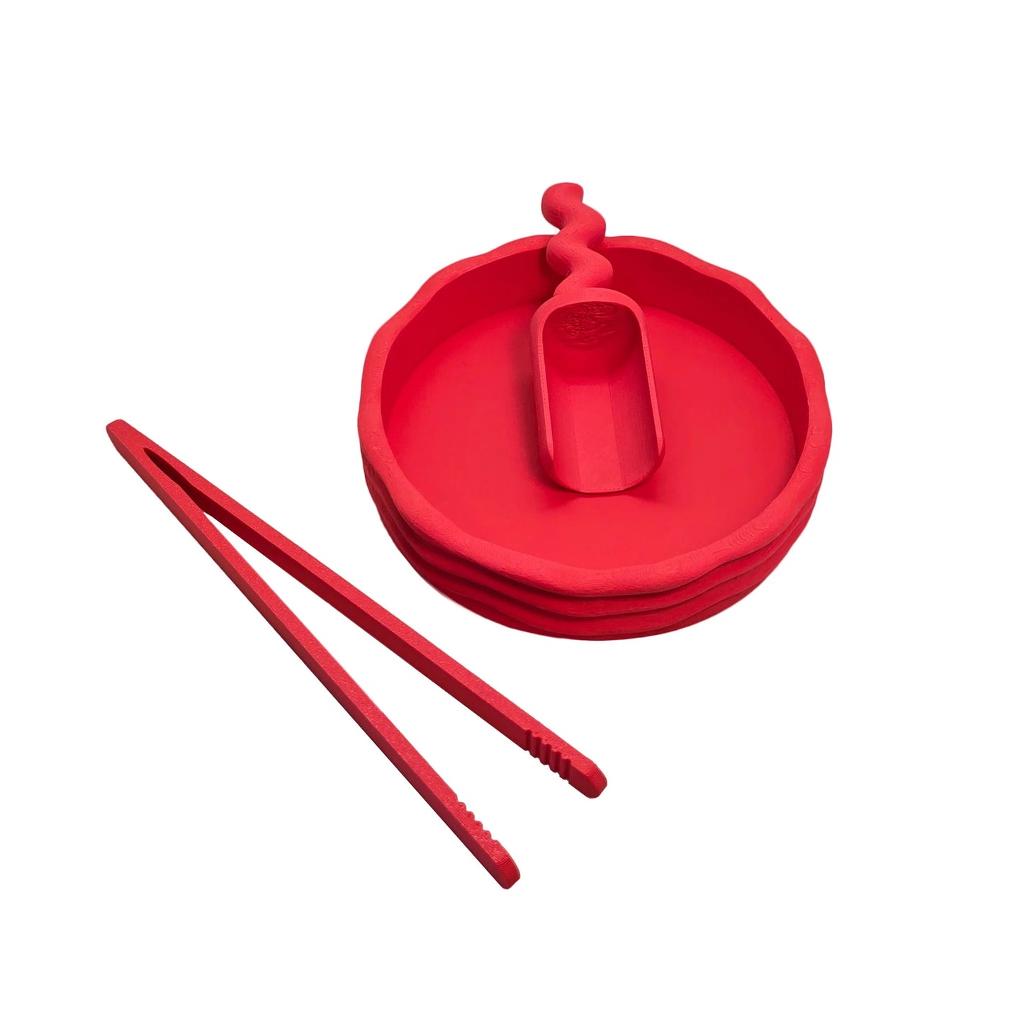 Grennn - Grennn - Sensorische speelset schepje, bakje, picet - Rood - Playlaan