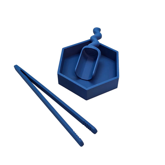 Grennn - Grennn - Speelset 3st - Pincet, speelbakje, schepje - Classic blauw - Playlaan