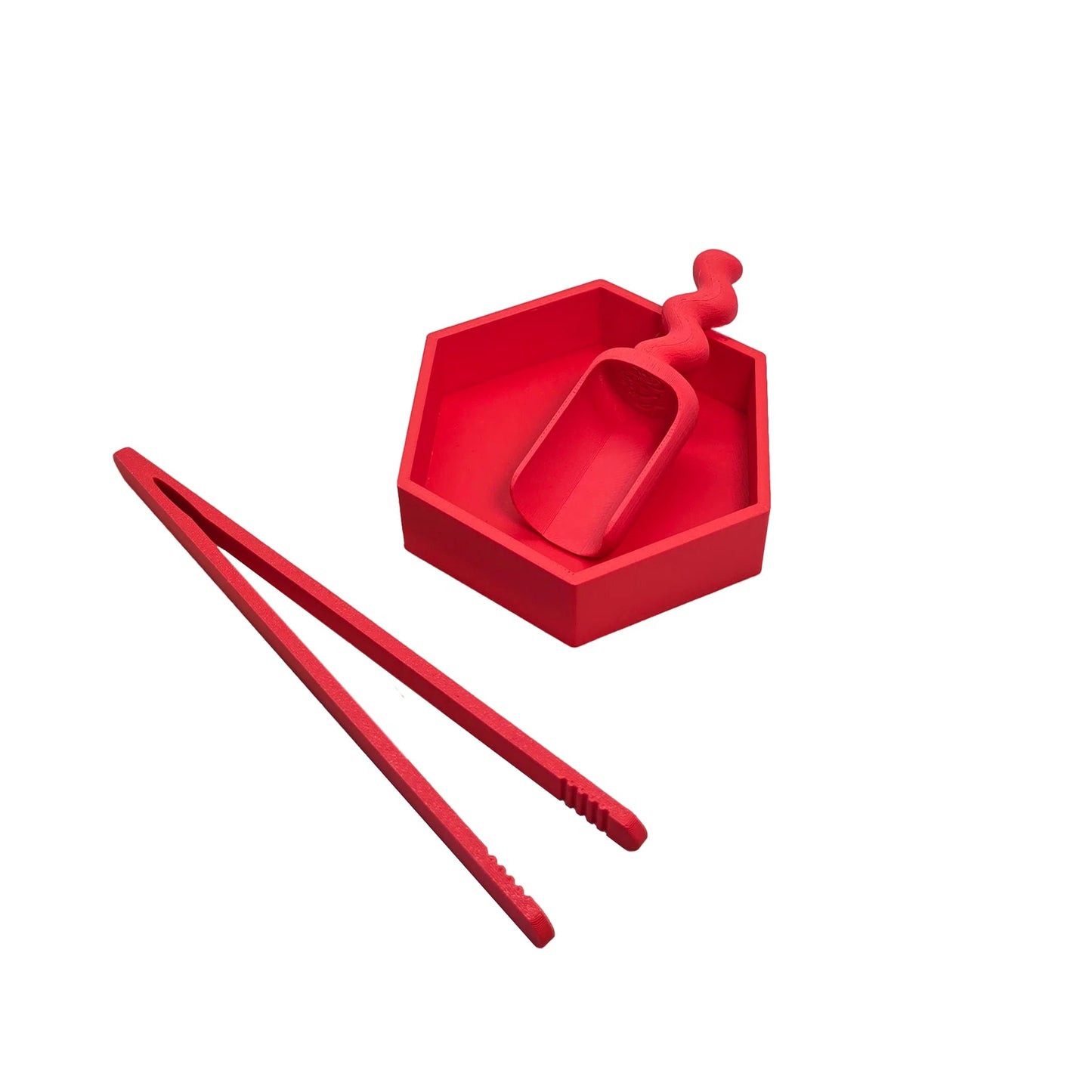 Grennn - Grennn - Speelset 3st - Pincet, speelbakje, schepje - Classic rood - Playlaan