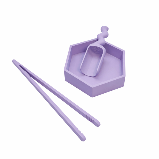 Grennn - Grennn - Speelset 3st - Pincet, speelbakje, schepje - Pastel paars - Playlaan