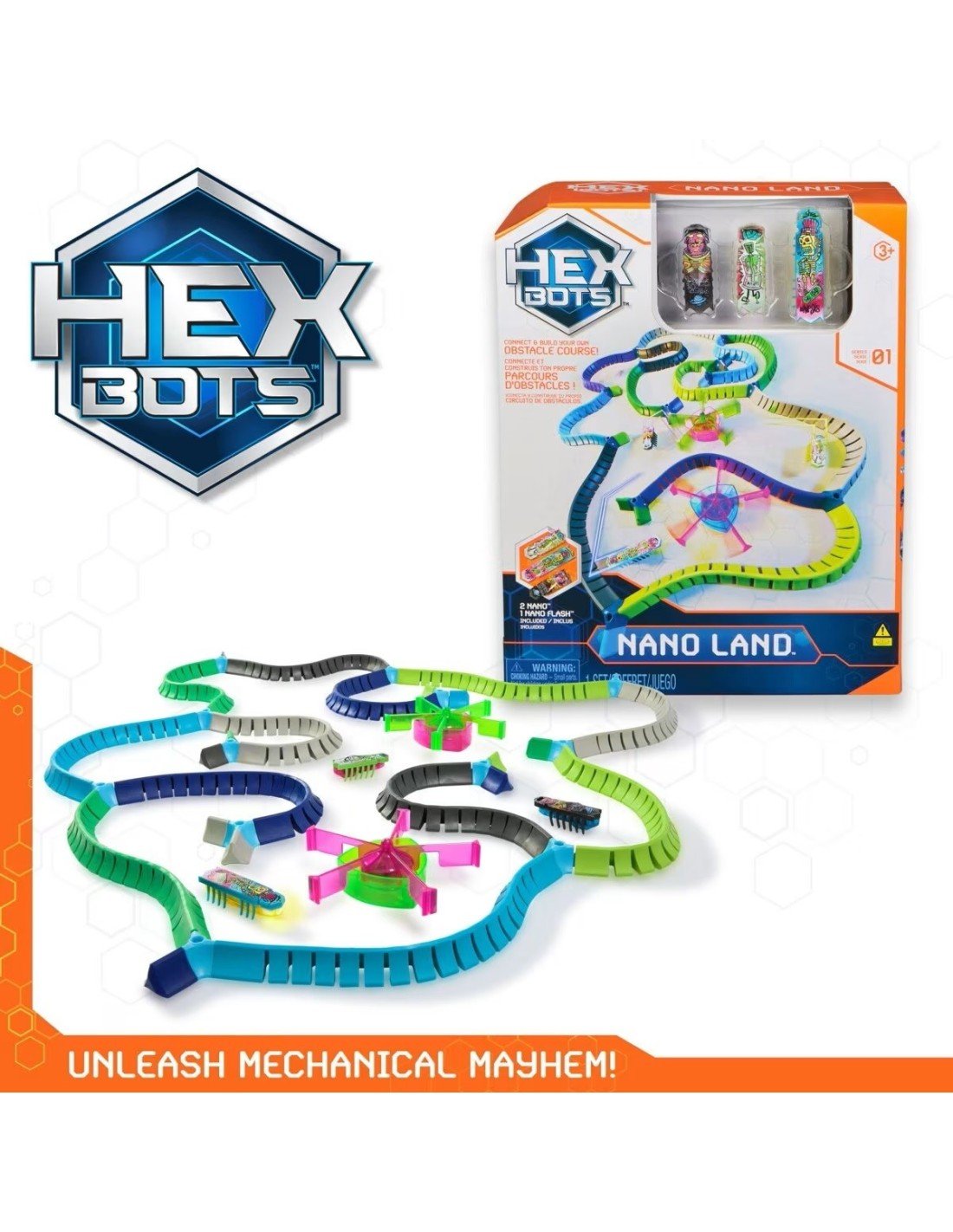 Hexbug - Hex Bots™ NanoLand set incl. 3 Nano Bots met LED - verlichting - Playlaan