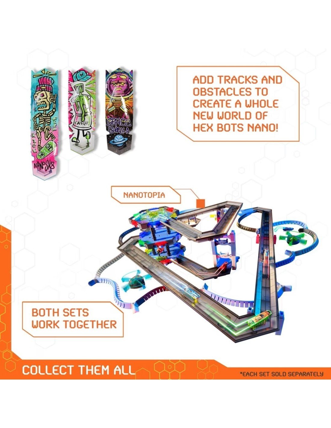 Hexbug - Hex Bots™ NanoLand set incl. 3 Nano Bots met LED - verlichting - Playlaan