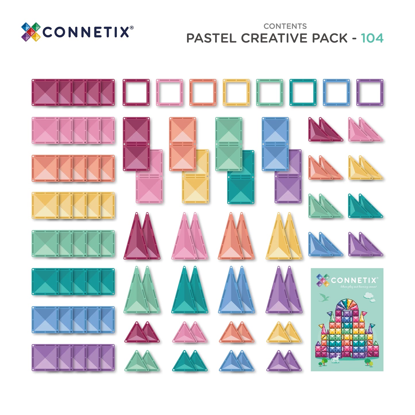 Connetix - Pastel Creative Pack 104-delig