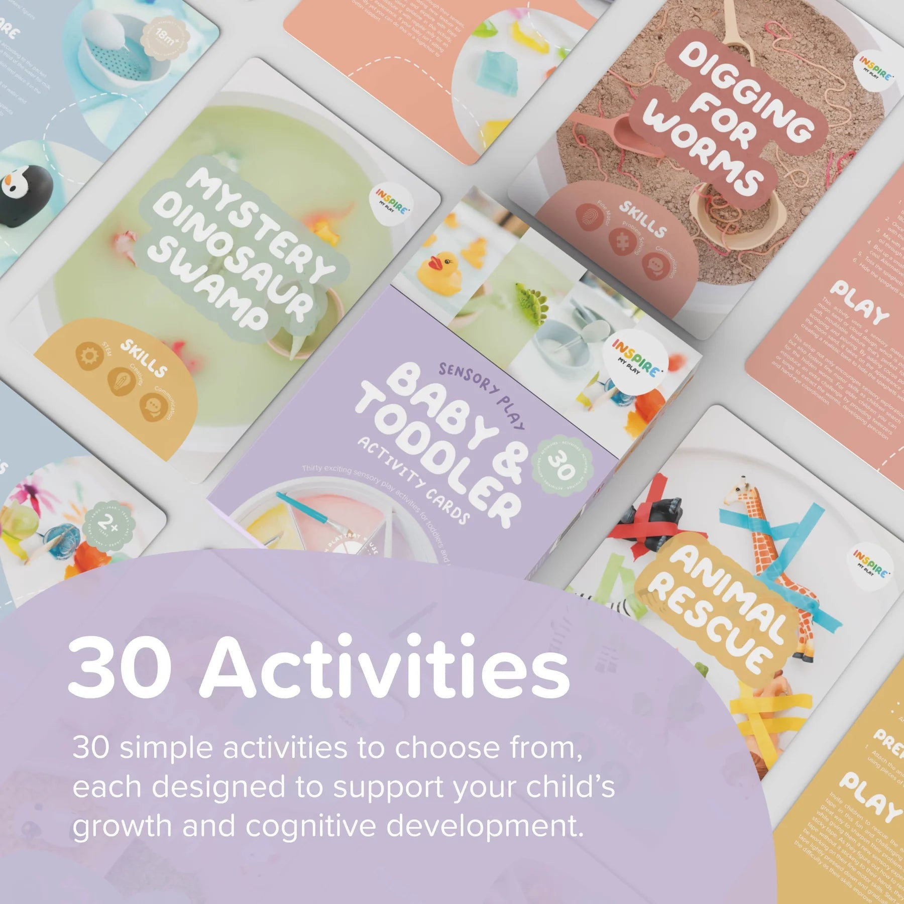 Inspire My Play - Inspire My Play - Activiteitenkaarten Sensory Play 30stuks - Baby & Peuter - Playlaan