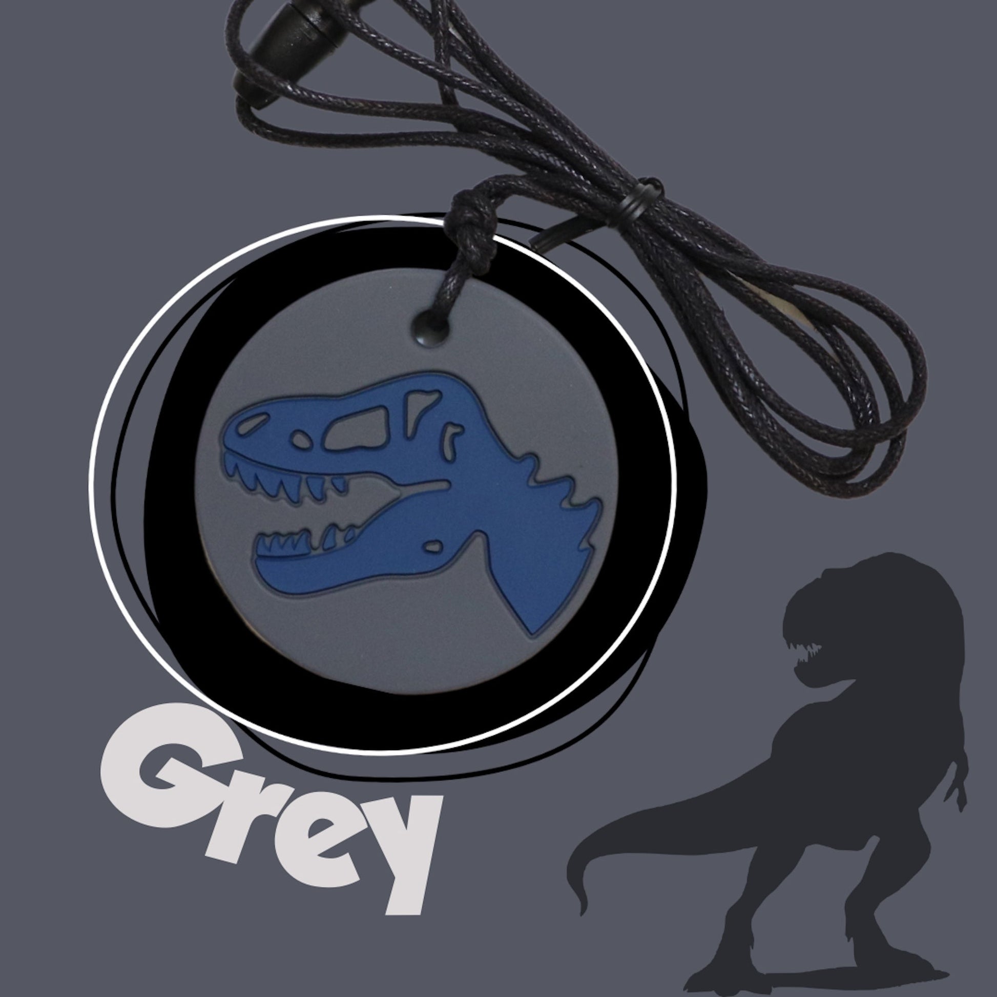 Jellystone Designs - Jellystone Designs - Kauwketting - Dino grijs - blauw - Playlaan