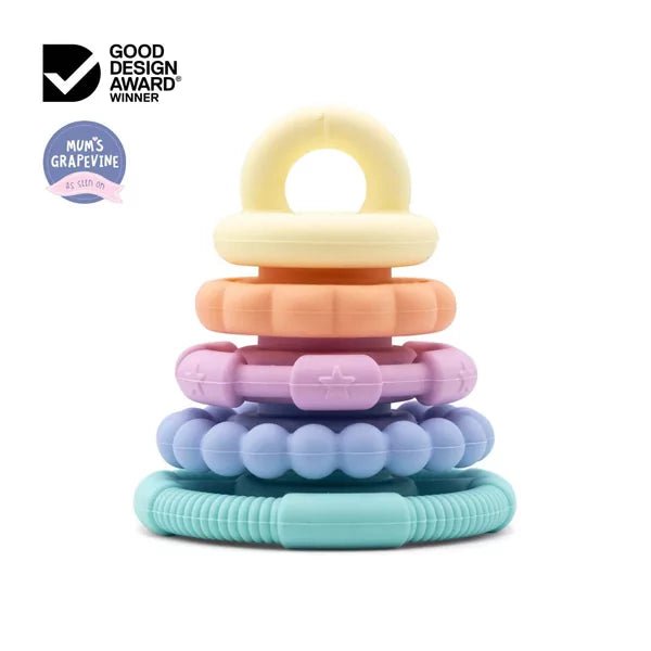 Jellystone Designs - Jellystone Designs - Sensorische stapelaar bijtspeelgoed - Pastel - Playlaan