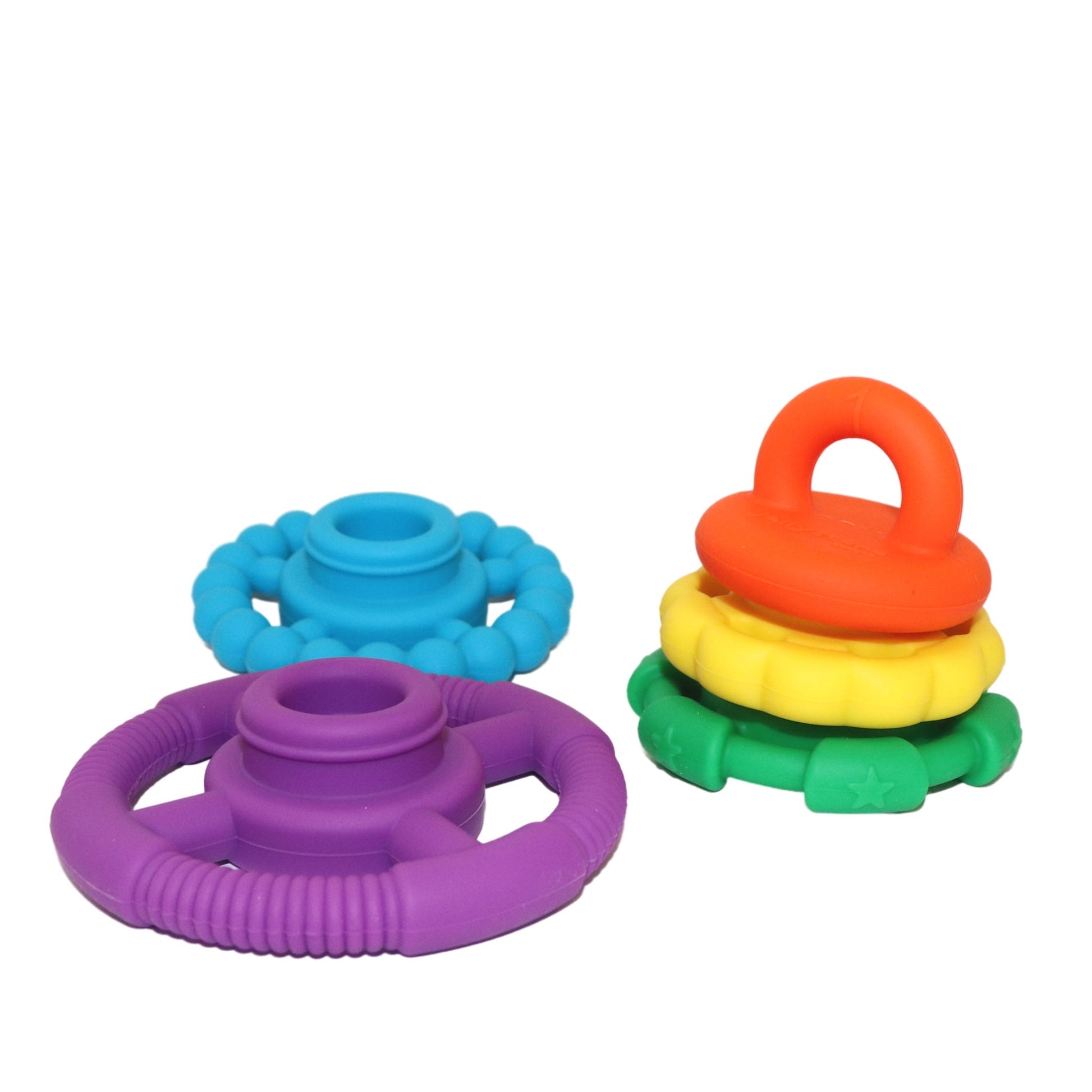 Jellystone Designs - Jellystone Designs - Sensorische stapelaar bijtspeelgoed - Regenboog - Playlaan