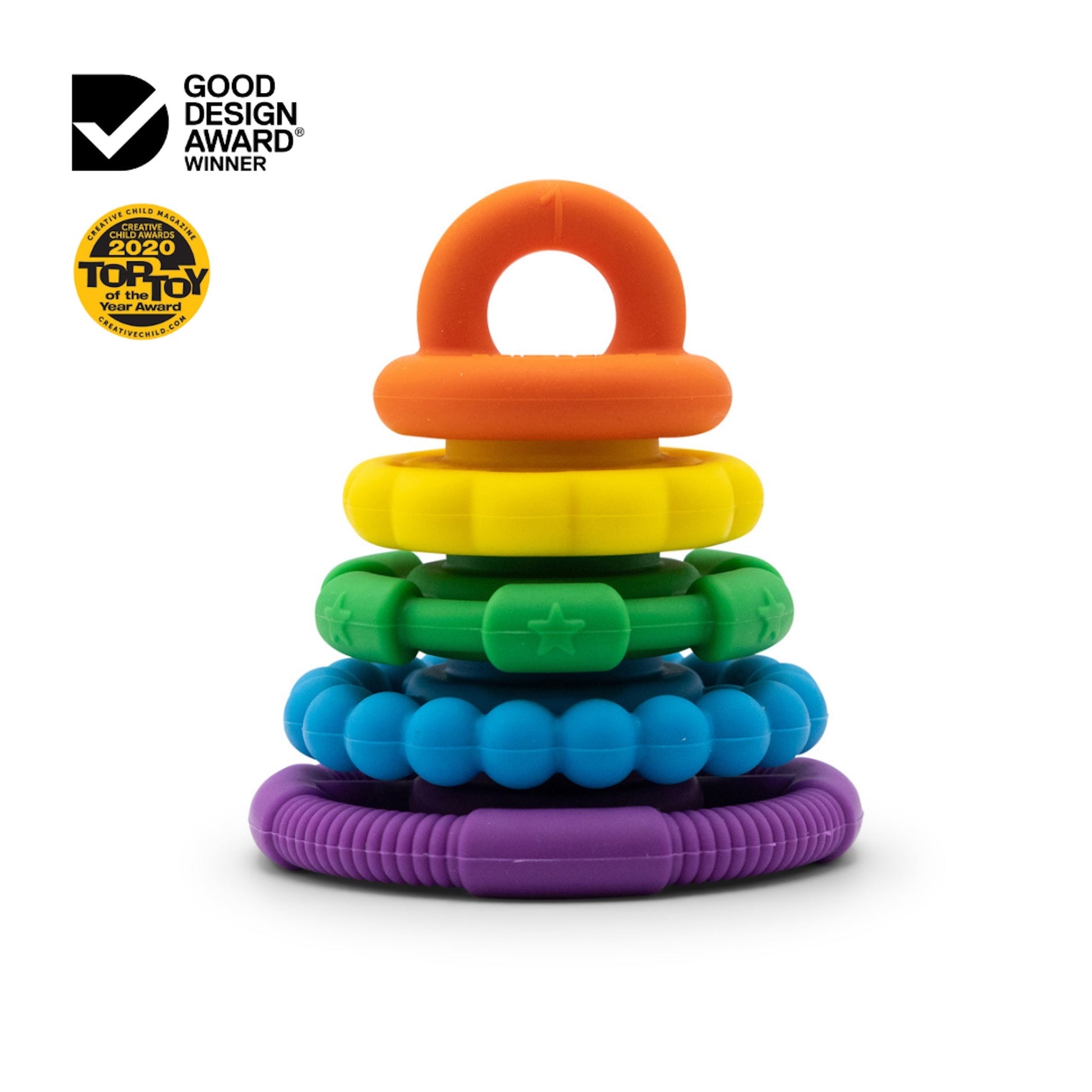 Jellystone Designs - Jellystone Designs - Sensorische stapelaar bijtspeelgoed - Regenboog - Playlaan