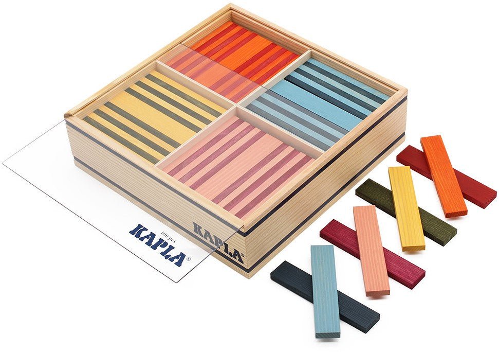 Kapla - Kapla - 100 OCTOCOLOR CASE : 100 planks in eight colours - Playlaan