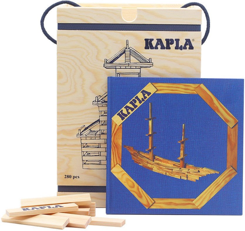 Kapla - Kapla - 280 CHEST : 280 natural planks + 1 blue book - Playlaan