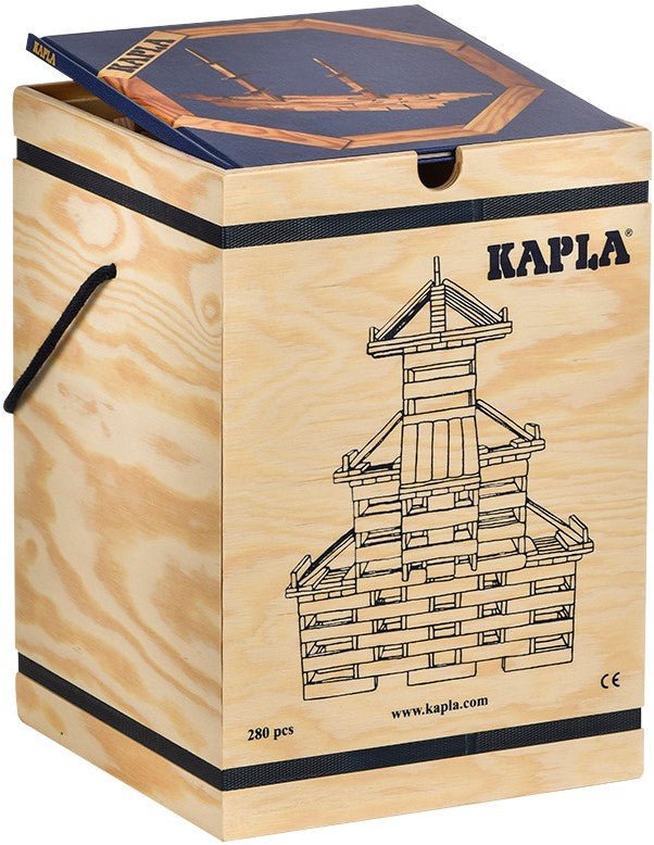 Kapla - Kapla - 280 CHEST : 280 natural planks + 1 blue book - Playlaan