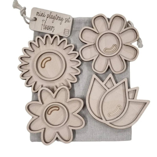 Kiddi - Mini playtray set - Bloemen (nieuwe variant) - Playlaan