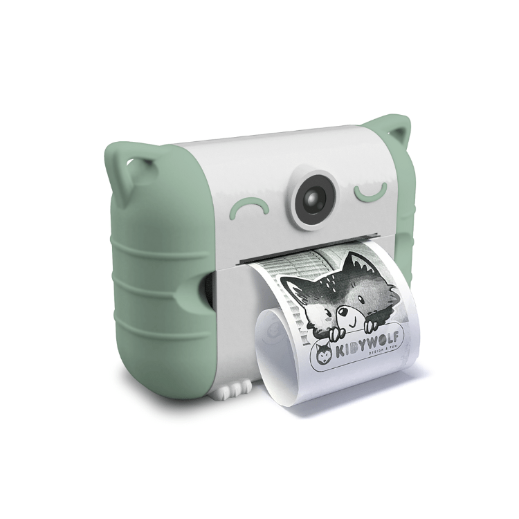 Kidywolf - KIDYPRINT Green Instant camera with integrated thermal printing in black & white - Playlaan