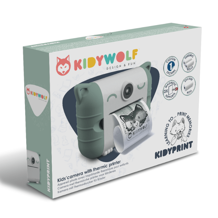Kidywolf - KIDYPRINT Green Instant camera with integrated thermal printing in black & white - Playlaan