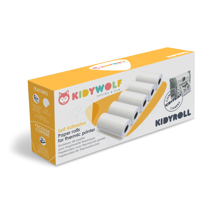 Kidywolf - KIDYROLL 1 x 5 sticker paper rolls for Kidyprint - Playlaan