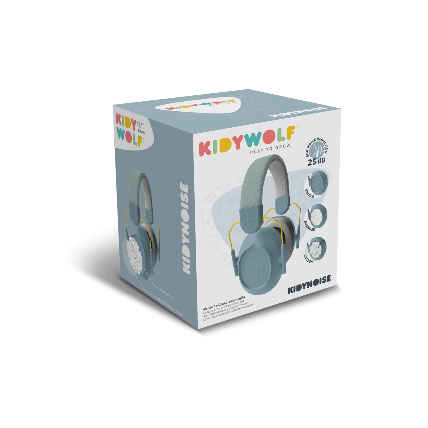 Kidywolf - Kidywolf - Noise cancling Koptelefoon - Kidynoise Blauw 25 dB - Playlaan