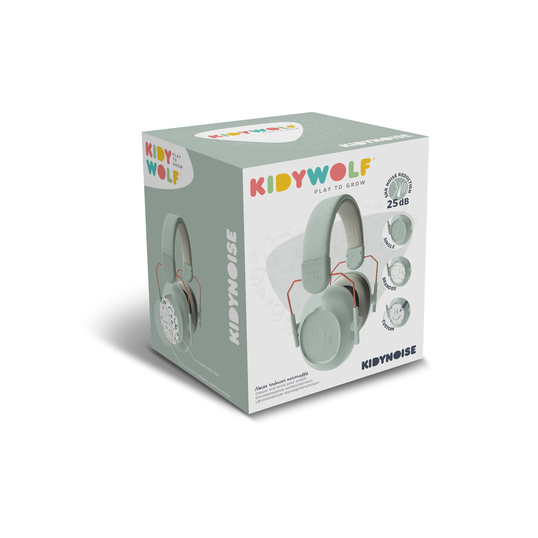 Kidywolf - Kidywolf - Noise cancling Koptelefoon - Kidynoise Groen 25 dB - Playlaan