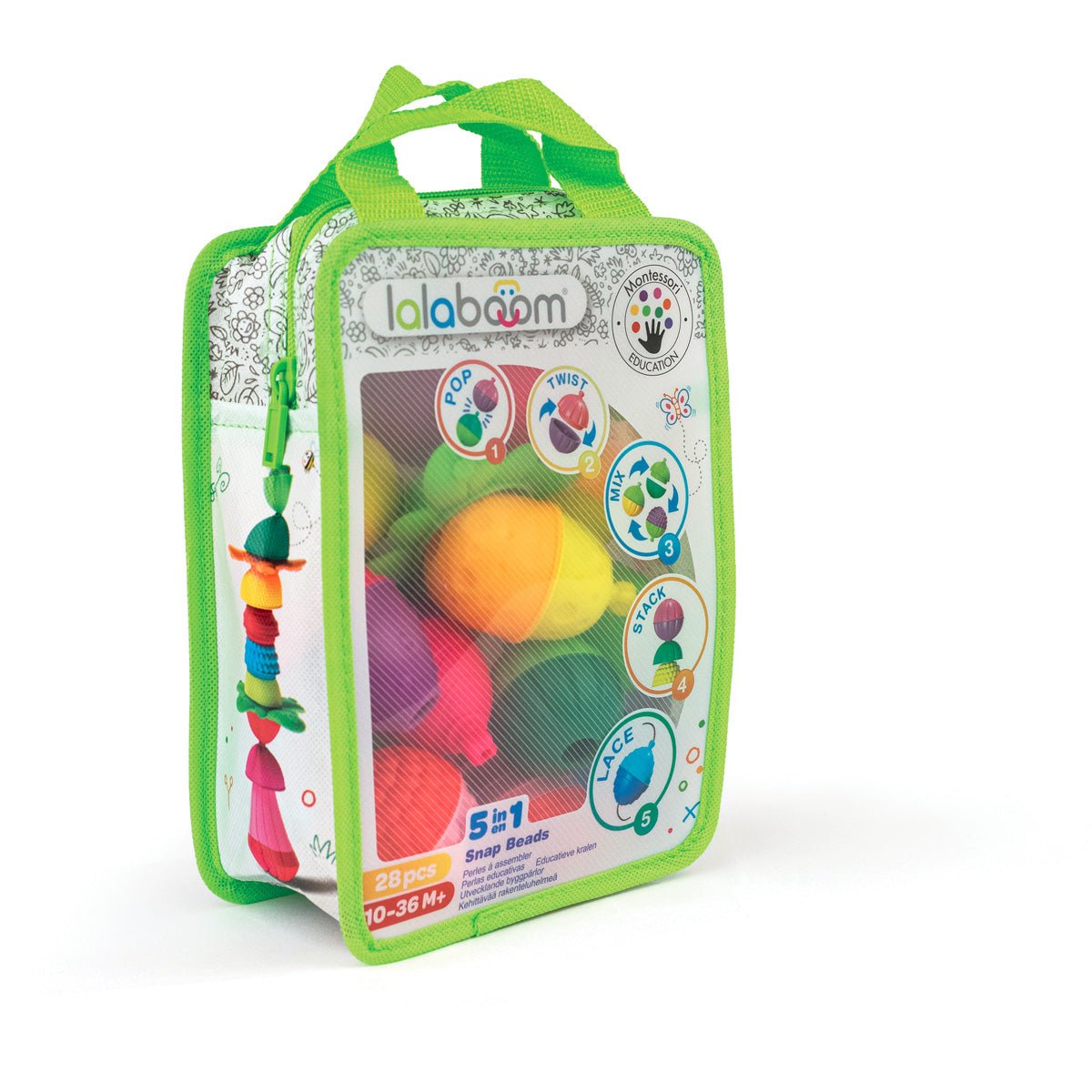 Lalaboom - Lalaboom - Educatieve kralen en accessoires (28st) - Playlaan