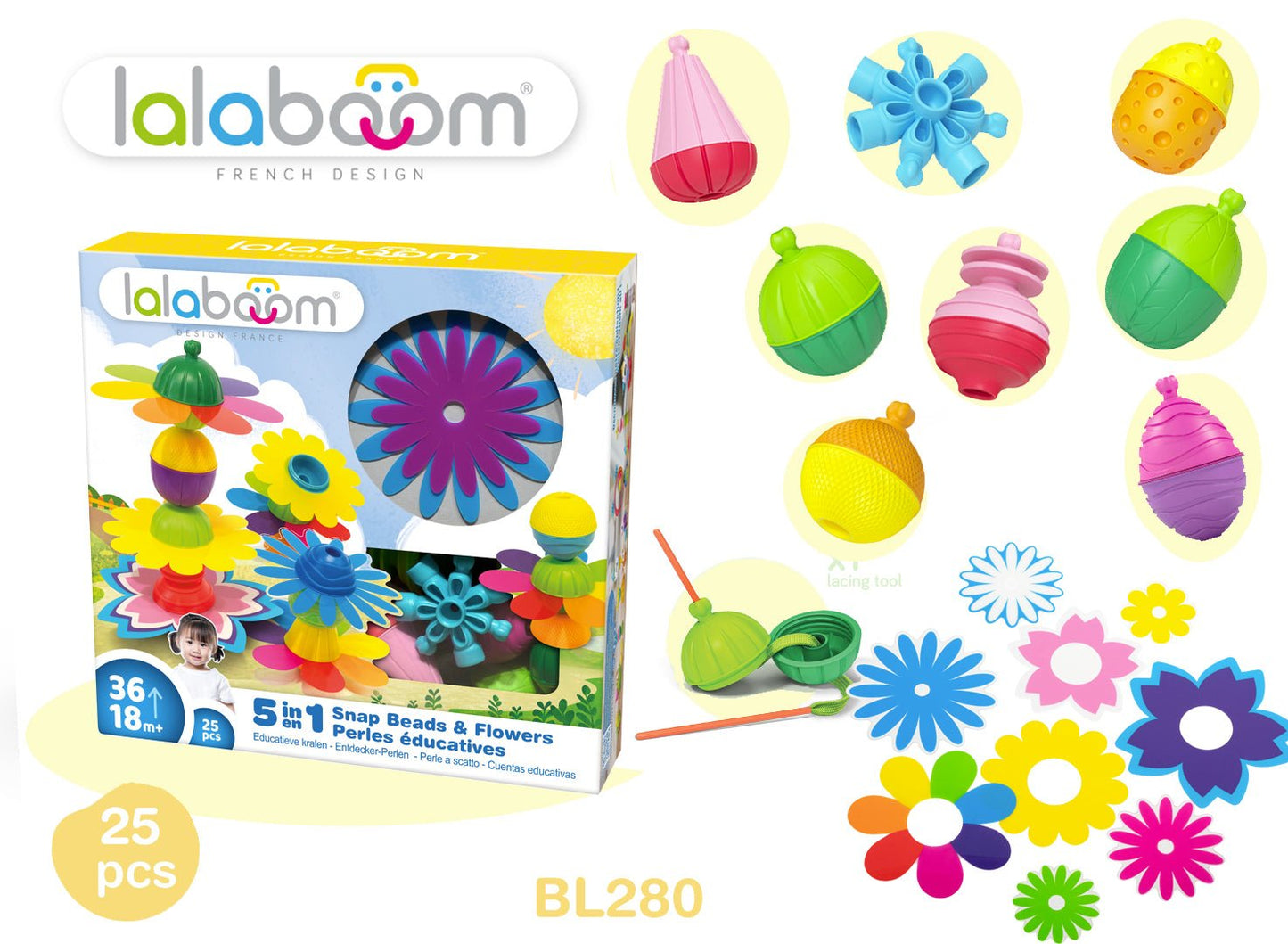 Lalaboom - Lalaboom - Kralenset met Bloemen (25 st) - Playlaan