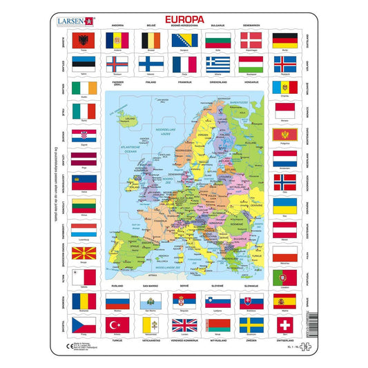 Larsen - Larsen - Kaart Europa met Vlaggen 70st - Playlaan