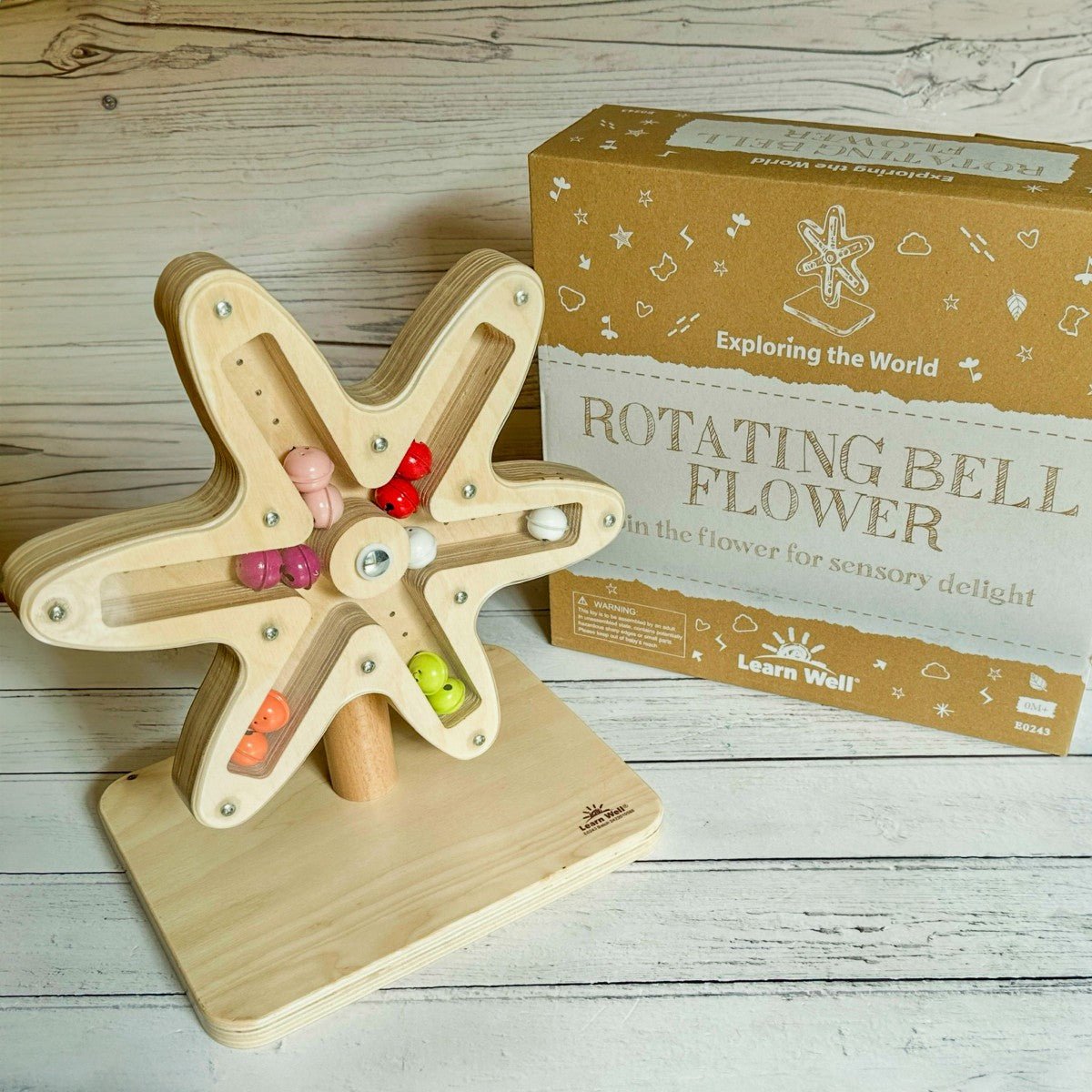 Learn Well - Learn Well - Draaiende Klokjesbloem – Sensorisch Speelgoed van Hout - Playlaan