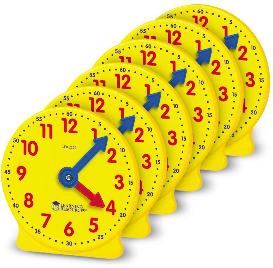 Learning Resources - Learning Resources - Big Time Geared Mini - Clocks set van 6 - Playlaan