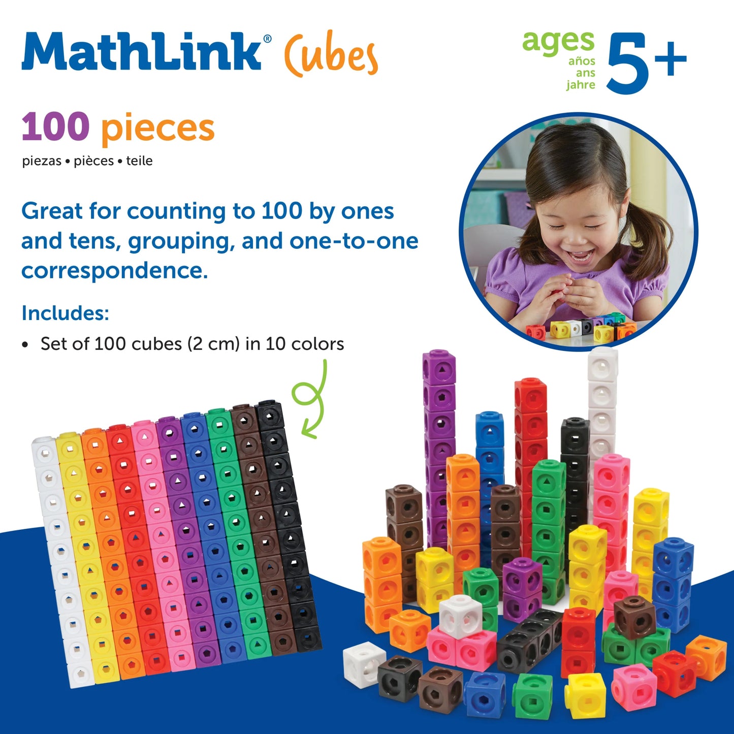 Learning Resources - Mathlink ® Kubussen Set van 100 - Playlaan