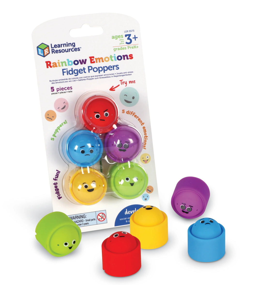 Learning Resources - Regenboog Emotie Fidget - Poppers - Playlaan