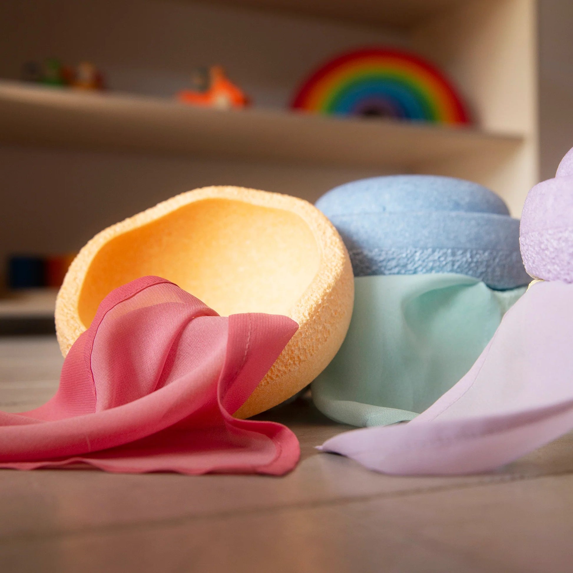 Little Botanic label - Little Botanic label - Playcycle speeldoek set 6 - delig 30cm - Pastel - Playlaan