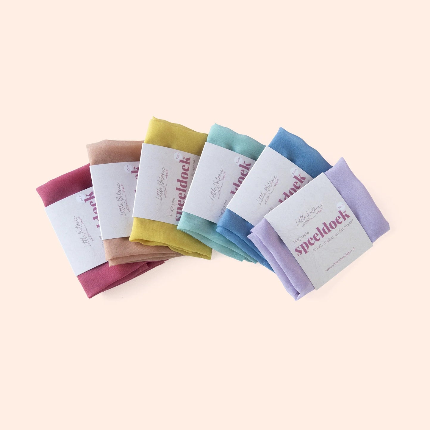 Little Botanic label - Little Botanic label - Playcycle speeldoek set 6 - delig 30cm - Pastel - Playlaan