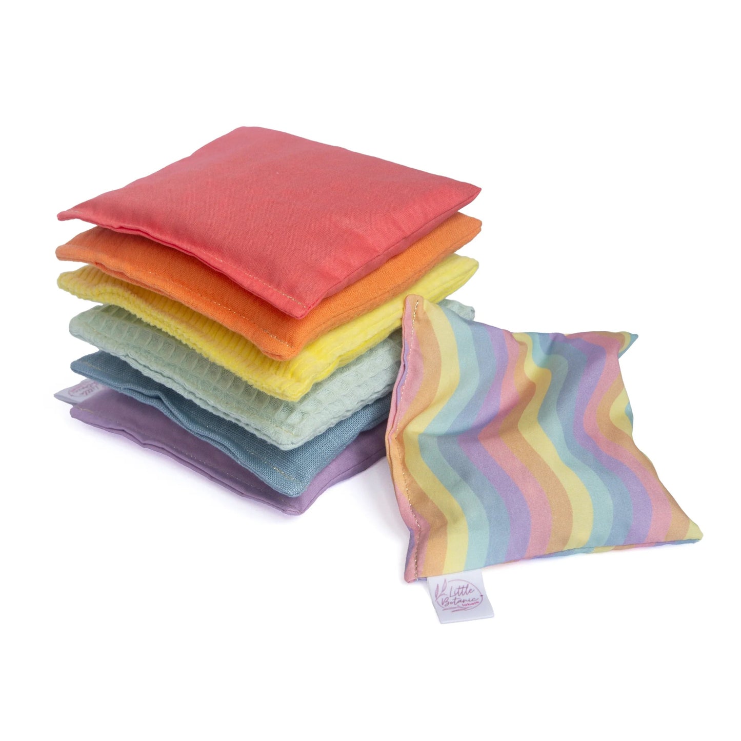 Little Botanic label - Little Botanic label - Sensorische pittenzakjes Pastel + Waves - set van 7 - Playlaan