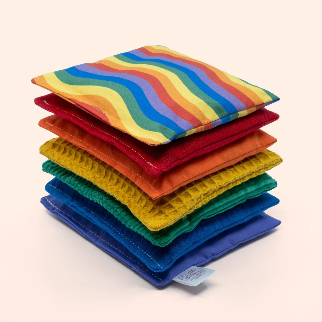 Little Botanic label - Little Botanic label - Sensorische pittenzakjes Regenboog + Waves 7st - Playlaan