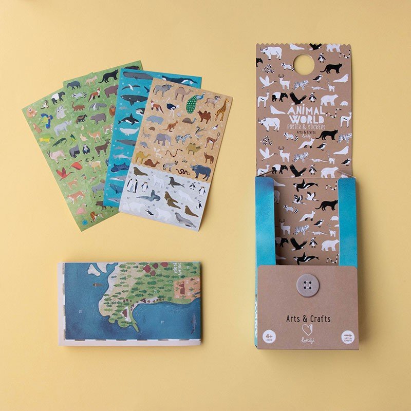 Londji - Londji - Activity - ANIMAL WORLD Poster&Stickers - Playlaan
