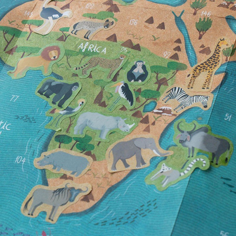 Londji - Londji - Activity - ANIMAL WORLD Poster&Stickers - Playlaan