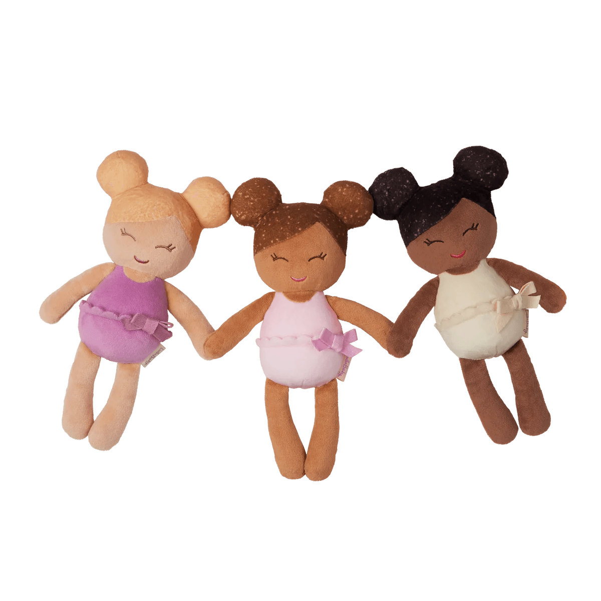 LullaBaby - LullaBaby - Badpoppen in Wit Mandje – set van 3 - Playlaan