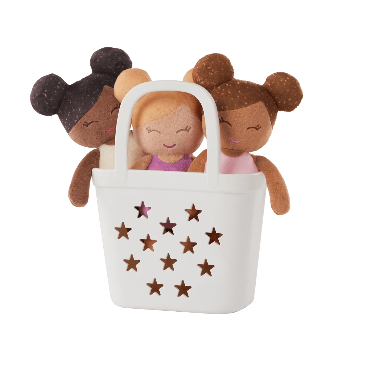 LullaBaby - LullaBaby - Badpoppen in Wit Mandje – set van 3 - Playlaan